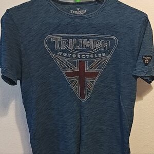 Lucky Brand Triumph Motorcycles Heathered Navy Premium T-shirt Men's Large